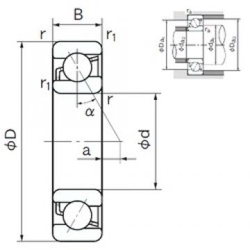 100 mm x 180 mm x 34 mm  NACHI 7220 الاتصال الكرات الزاوي