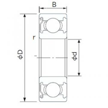 40 mm x 52 mm x 7 mm  NACHI 6808ZE الكرات الأخدود العميق