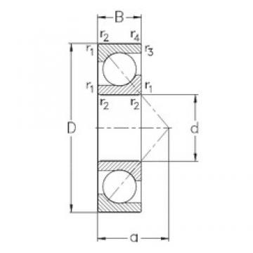 40 mm x 90 mm x 23 mm  NKE 7308-BE-TVP الاتصال الكرات الزاوي