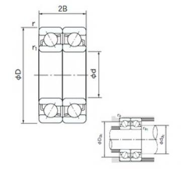 105 mm x 225 mm x 49 mm  NACHI 7321BDF الاتصال الكرات الزاوي