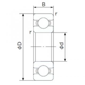 45 mm x 58 mm x 7 mm  NACHI 6809 الكرات الأخدود العميق