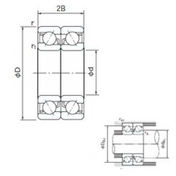 90 mm x 190 mm x 43 mm  NACHI 7318DB الاتصال الكرات الزاوي