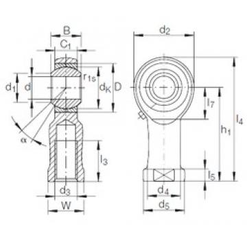 14 mm x 28 mm x 19 mm  INA GIKFR 14 PB محامل عادي