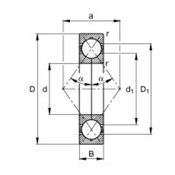 20 mm x 52 mm x 15 mm  FAG QJ304-MPA الاتصال الكرات الزاوي