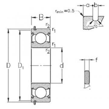 45 mm x 75 mm x 16 mm  NKE 6009-2Z-NR الكرات الأخدود العميق