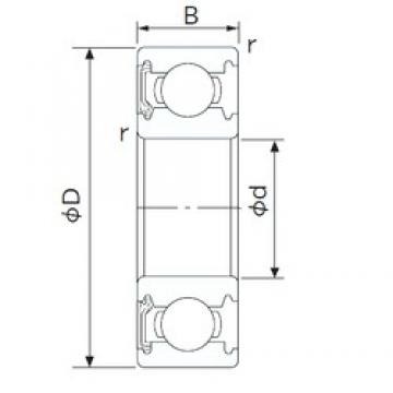 60 mm x 110 mm x 22 mm  NACHI 6212NKE الكرات الأخدود العميق