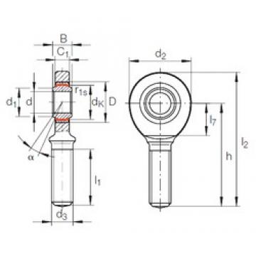 50 mm x 75 mm x 35 mm  INA GAR 50 UK-2RS محامل عادي