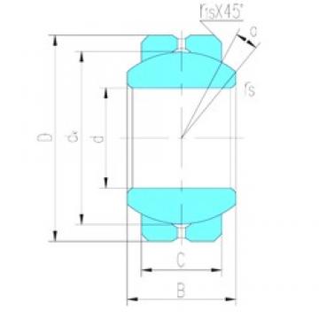 7,94 mm x 19,05 mm x 9,53 mm  LS GEFZ7S محامل عادي