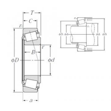 55 mm x 110 mm x 39 mm  NTN 4T-JH307749/JH307710 تناقص الأسطوانة المحامل