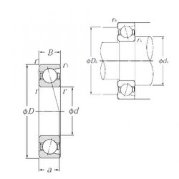 20 mm x 52 mm x 15 mm  NTN 7304B الاتصال الكرات الزاوي