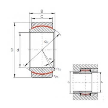 30 mm x 47 mm x 22 mm  INA GE 30 UK محامل عادي