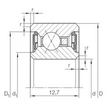 203,2 mm x 222,25 mm x 12,7 mm  INA CSXU 080.2RS الاتصال الكرات الزاوي