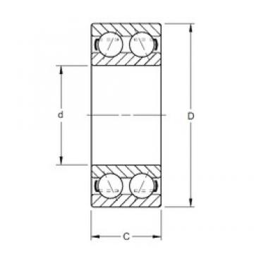 25 mm x 62 mm x 25,4 mm  Timken 5305K PRB الاتصال الكرات الزاوي