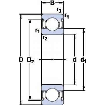 30 mm x 72 mm x 19 mm  SKF W 6306-2Z الكرات الأخدود العميق