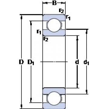 170 mm x 215 mm x 22 mm  SKF 61834 الكرات الأخدود العميق