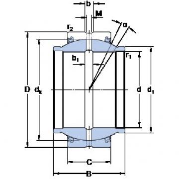 38.1 mm x 61.913 mm x 57.15 mm  SKF GEZM 108 ESX-2LS محامل عادي