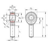 22 mm x 42 mm x 28 mm  INA GAKFR 22 PW محامل عادي