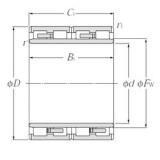 180 mm x 265 mm x 180 mm  NTN 4R3618 محامل أسطوانية