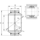 45 mm x 75 mm x 43 mm  INA GE 45 FO-2RS محامل عادي